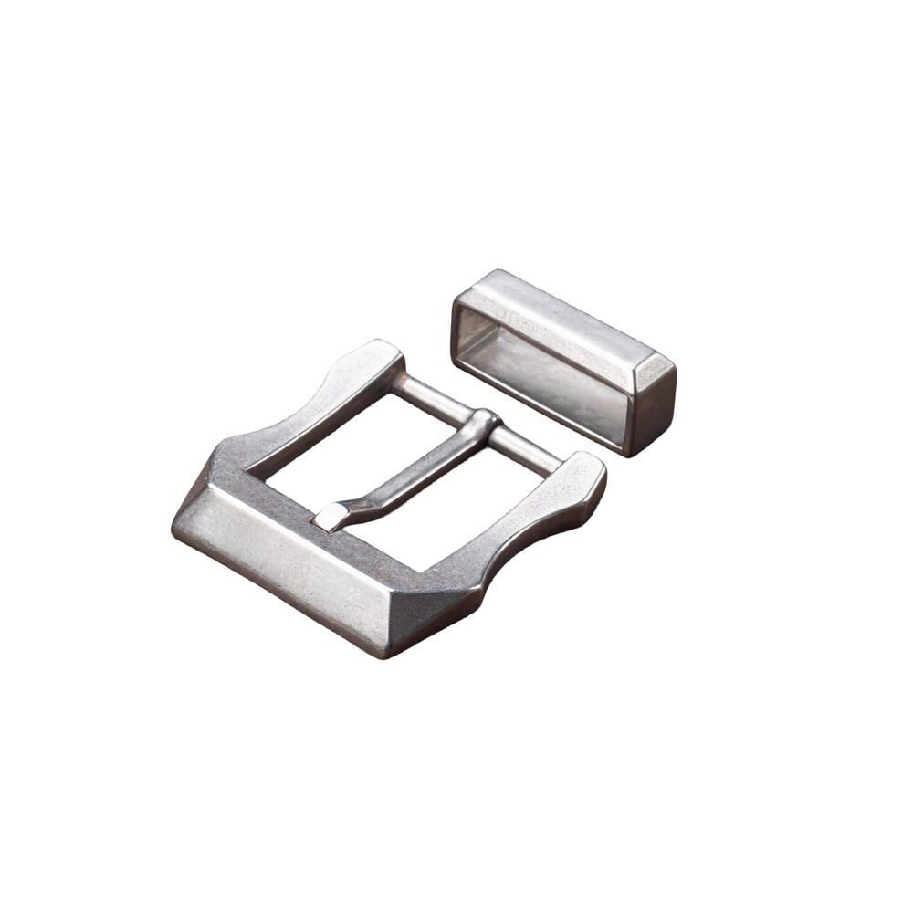 6847 Stainless Steel Stonewashed Belt Buckle Set of Buckle and Loop